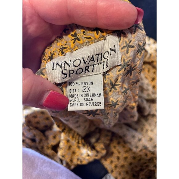 Innovation Sport Yellow Patterned Elastic Drawstring Loose Fitting Pocketed Pant - Picture 6 of 11